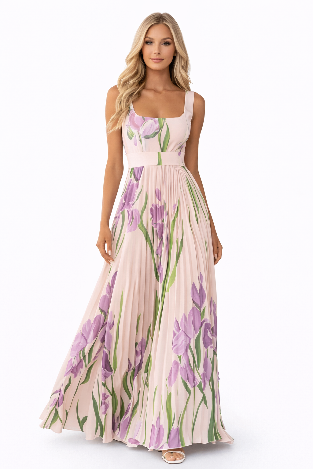 Cinty - Woman Sleeveless Chiffon Summer Maxi Dress-Maxi Dress - AS - Womens - Dresses-Lyrasue-Pink-XS-Lyrasue