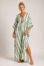 Scout - Women's V Neck Summer Kaftan Maxi Dress-Dress-Lyrasue-Lyrasue