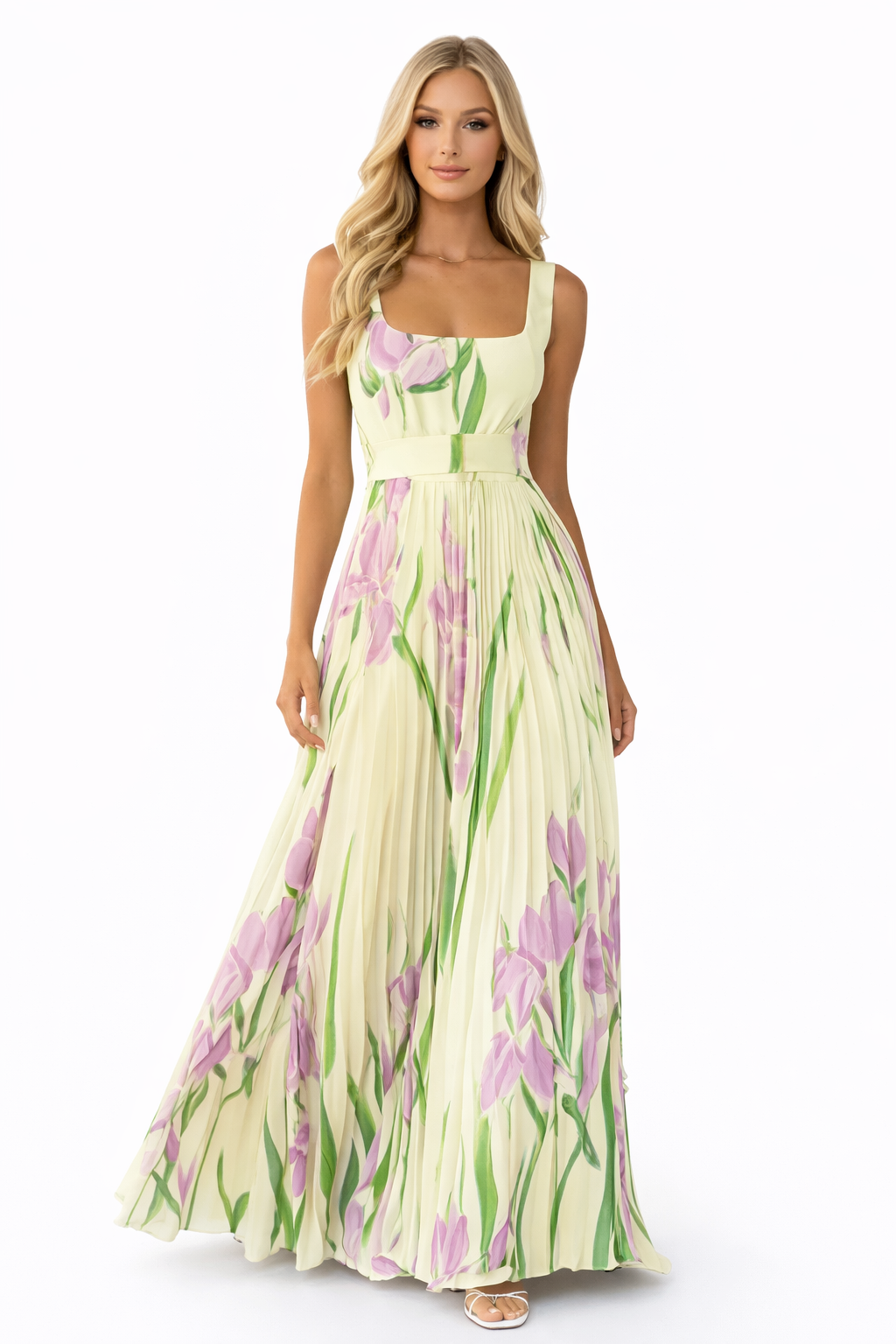 Cinty - Woman Sleeveless Chiffon Summer Maxi Dress-Maxi Dress - AS - Womens - Dresses-Lyrasue-Yellow-XS-Lyrasue