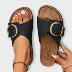 Calista - Women's Comfort Buckle Slide Sandals-Women Shoes Sandals-Lyrasue-Lyrasue