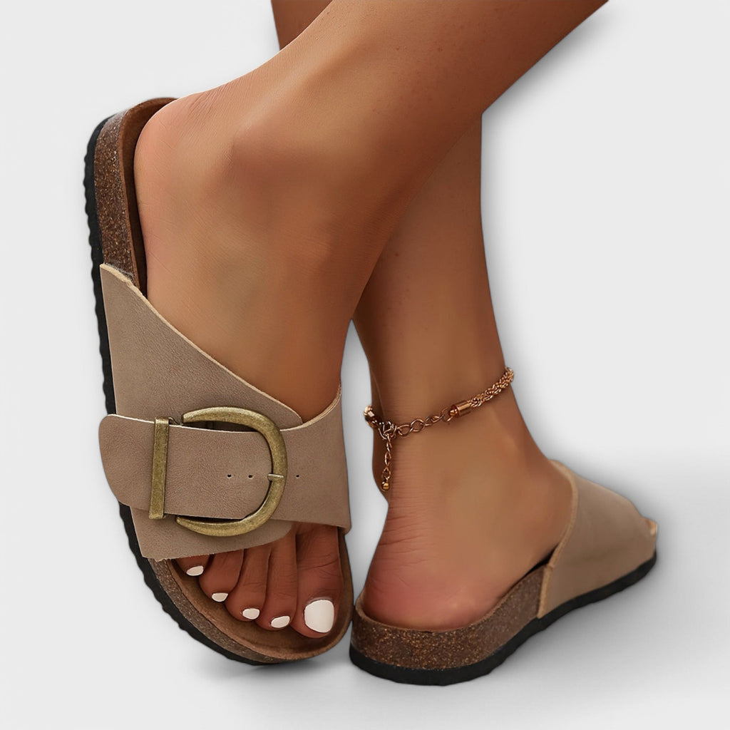 Calista - Women's Comfort Buckle Slide Sandals-Women Shoes Sandals-Lyrasue-Lyrasue