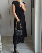 Calliope - Women's Sleeveless Pleated A-Line Midi Dress-Lyrasue-Lyrasue
