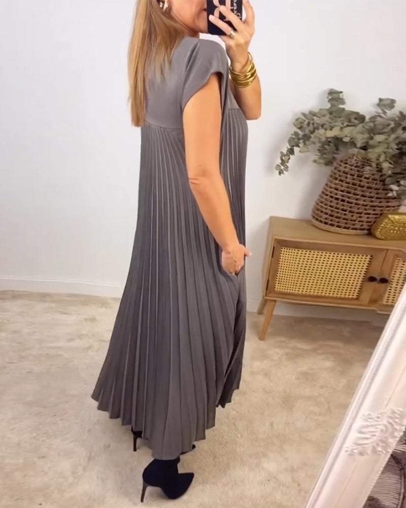 Calliope - Women's Sleeveless Pleated A-Line Midi Dress-Lyrasue-Lyrasue