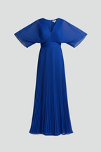 Everleigh - Women's Elegant V Neck Pleated Maxi Dress-Maxikleider-Lyrasue-Lyrasue
