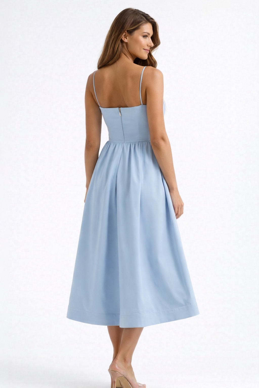 Kate – Women Flowing Midi Dress Lightweight Summer Occasion Dress-Women's Dresses-Lyrasue-Lyrasue