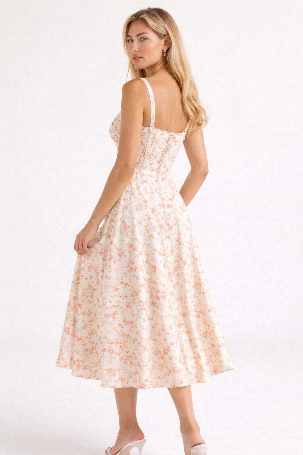 Liana Corset Midi Dress - Woman Wedding Guest Dress-Midi Dresses-Lyrasue-Lyrasue