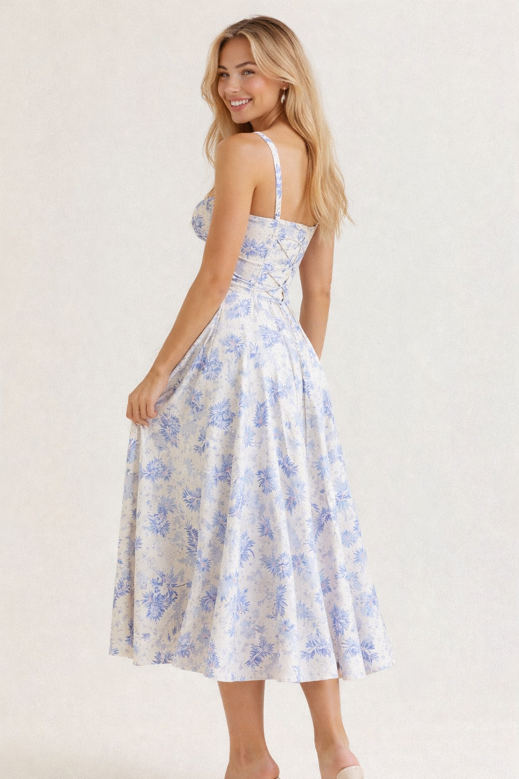 Liana Corset Midi Dress - Woman Wedding Guest Dress-Midi Dresses-Lyrasue-Lyrasue