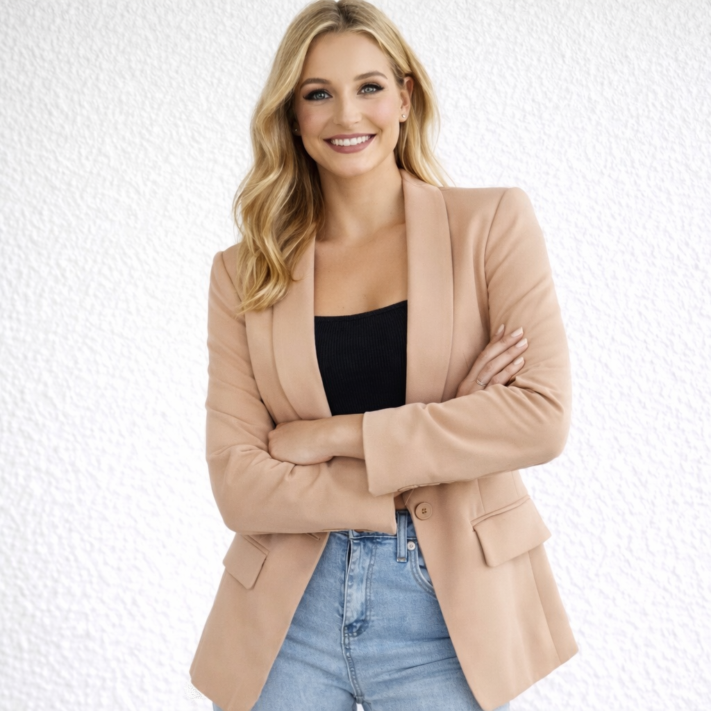 Lisalot – Woman Tailored Blazer Jacket-Blazers-Lyrasue-Khaki-XS-Lyrasue