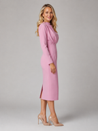 Lyric - Women's High Neck Long Sleeve Midi Dress-Women’s Dress-Lyrasue-Lyrasue