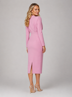 Lyric - Women's High Neck Long Sleeve Midi Dress-Women’s Dress-Lyrasue-Lyrasue