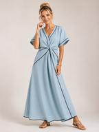 Maisee - Women's Twist Front Maxi Dress-SS - Womens - Dresses-Lyrasue-Lyrasue