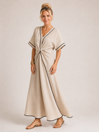 Maisee - Women's Twist Front Maxi Dress-SS - Womens - Dresses-Lyrasue-Lyrasue