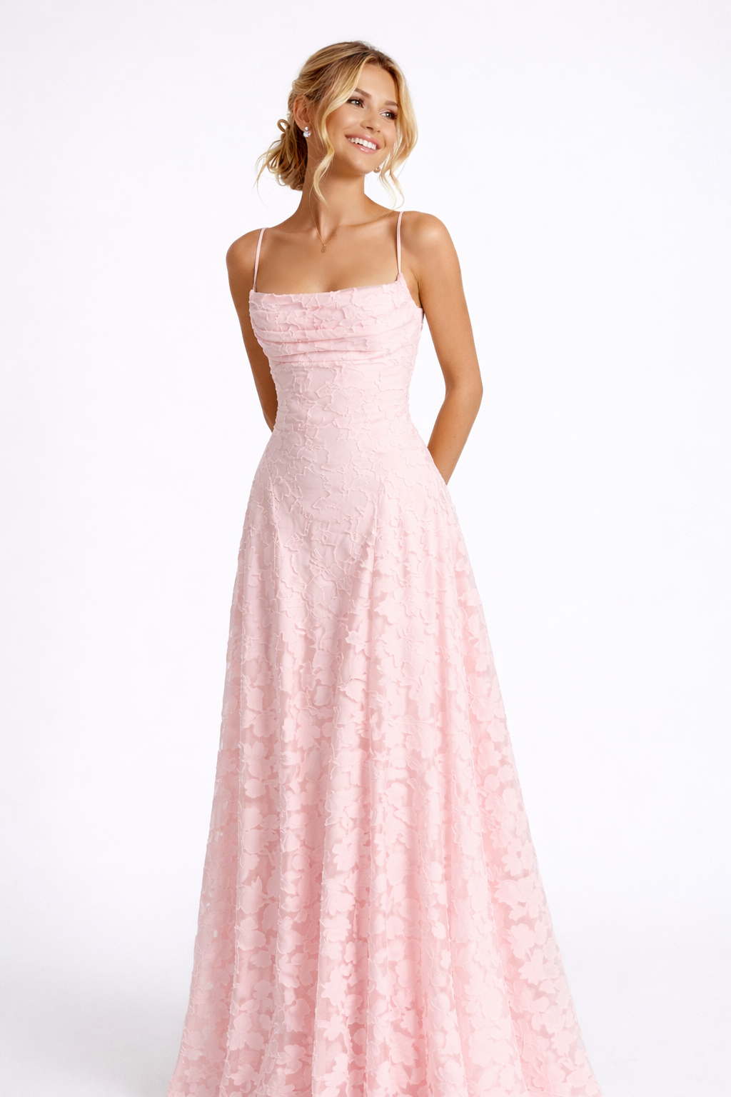 Olivia - Woman Floral Sleeveless Maxi Dress-Maxi Dress - AS - Womens - Dresses-Lyrasue-Pink-XS-Lyrasue