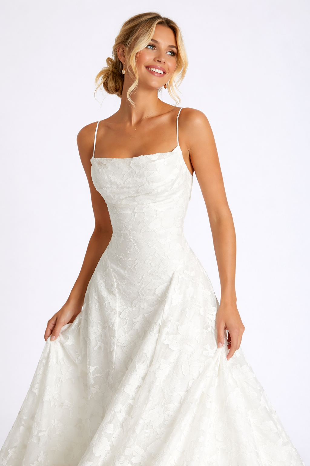 Olivia - Woman Floral Sleeveless Maxi Dress-Maxi Dress - AS - Womens - Dresses-Lyrasue-White-S-Lyrasue