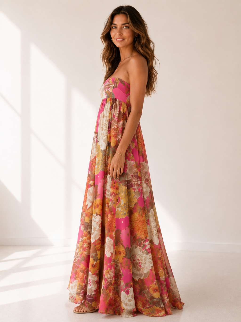 Reverie - Women's Strapless Boho Maxi Dress-Women > Dress-Lyrasue-Lyrasue