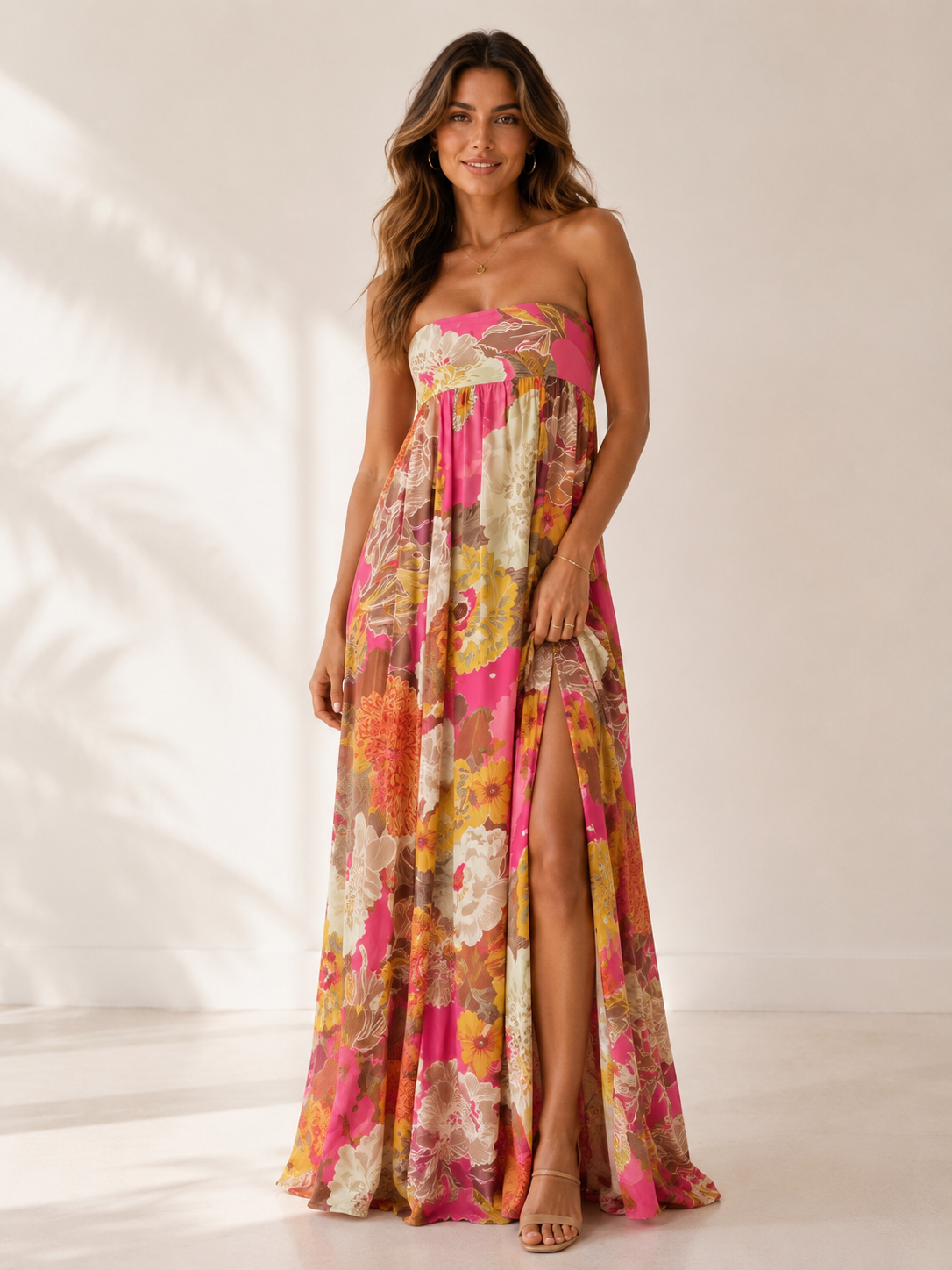 Reverie - Women's Strapless Boho Maxi Dress-Women > Dress-Lyrasue-Lyrasue