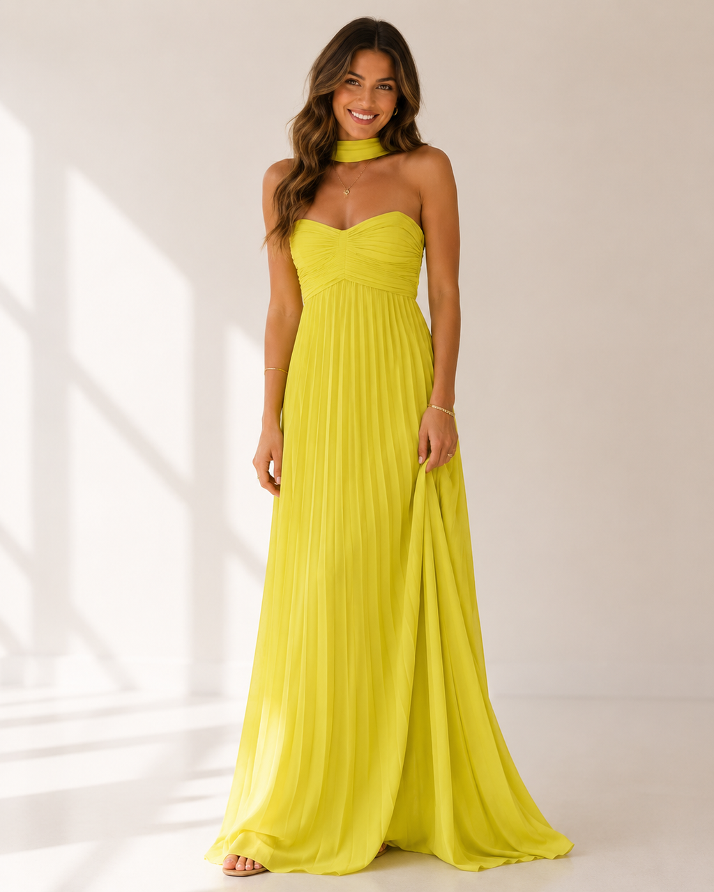 Reverie - Women's Strapless Pleated Maxi Dress-Abiti lunghi-Lyrasue-Lyrasue