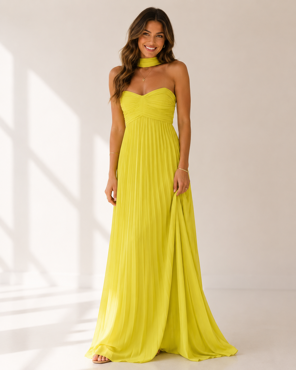 Reverie - Women's Strapless Pleated Maxi Dress-Abiti lunghi-Lyrasue-Lyrasue