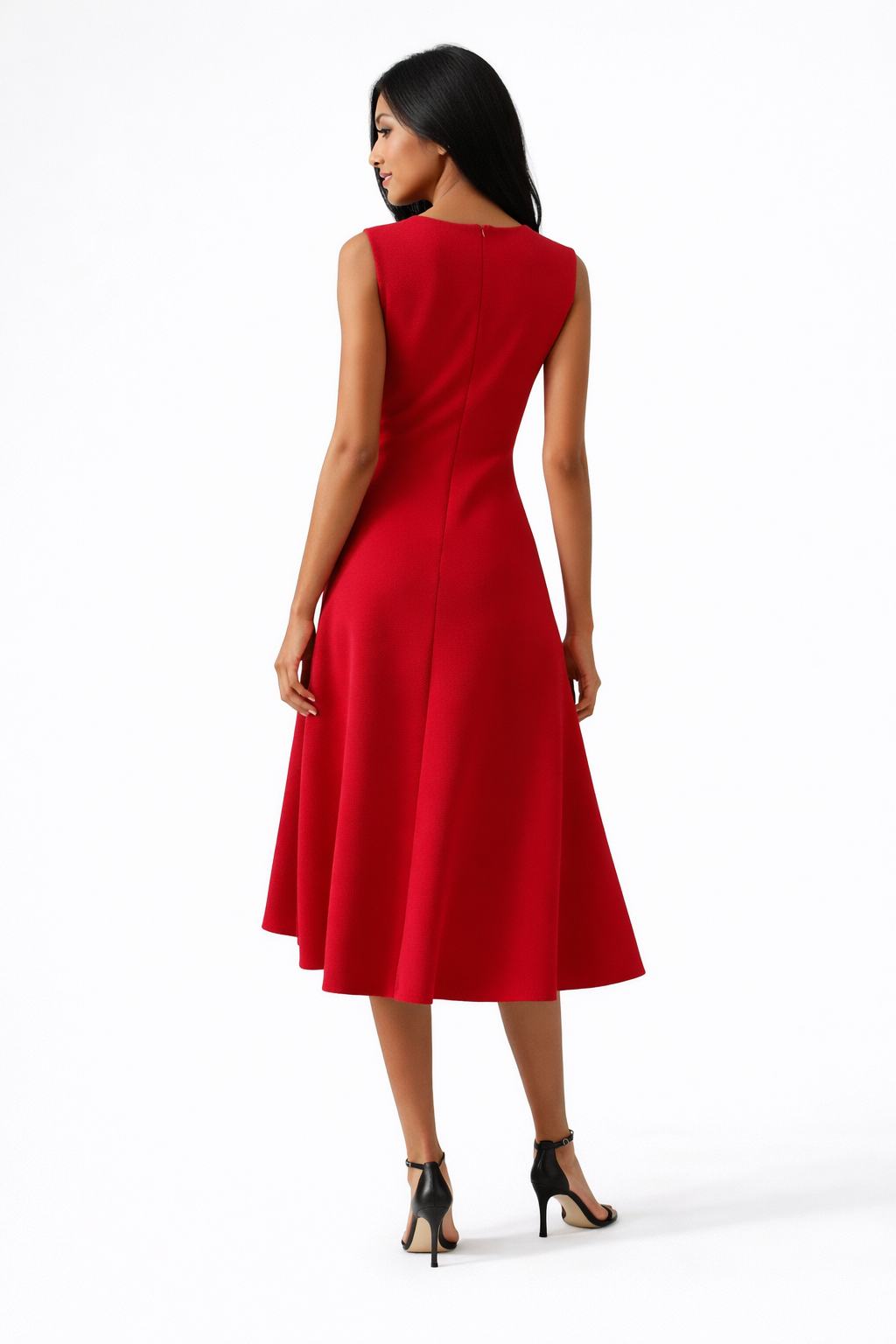 Ruby - Woman Draped Asymmetric Midi Party Dress-Lyrasue-Lyrasue