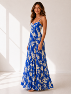 Vesper - Women's Pleated Summer Maxi Dress-Women > Dress-Lyrasue-Lyrasue