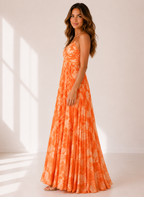 Vesper - Women's Pleated Summer Maxi Dress-Women > Dress-Lyrasue-Lyrasue
